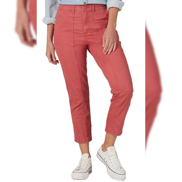 Lee Pants - NWT Lee Size 16 medium women’s mauve cinnamon pink straight leg cropped pant